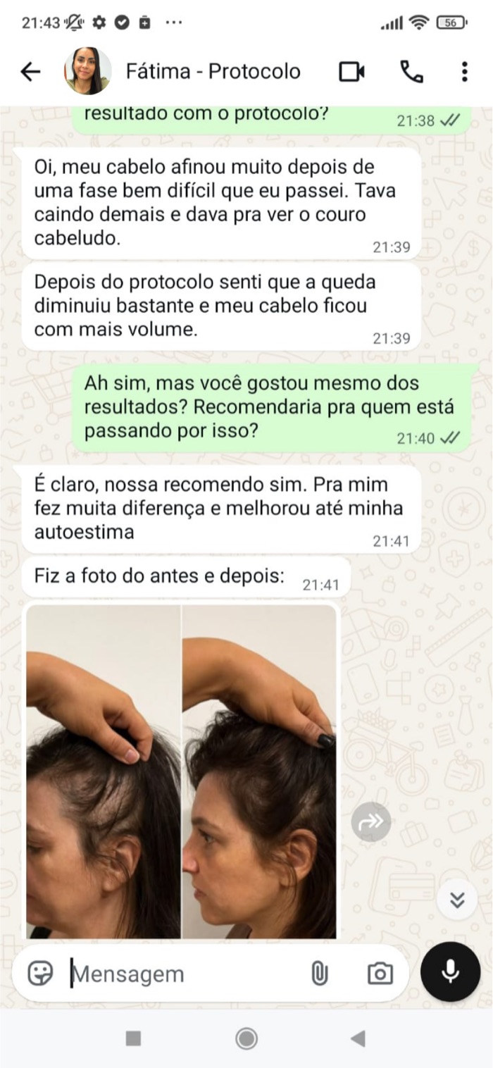 Depoimento e foto antes e depois de Fátima